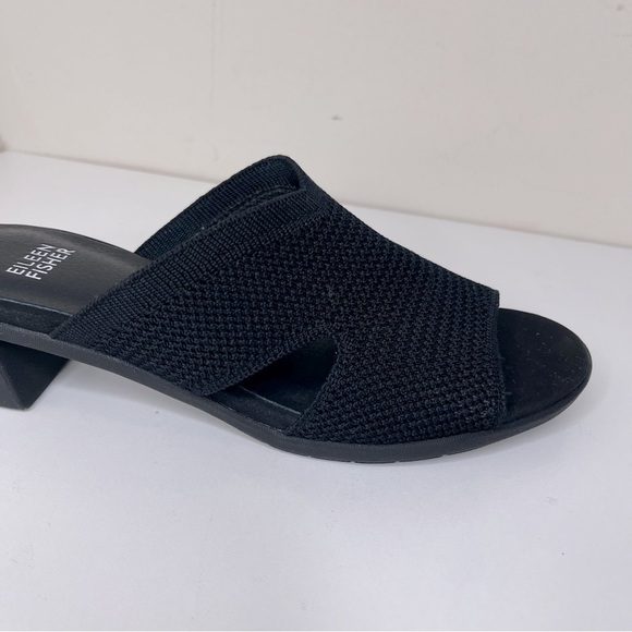 Eileen Fisher Stretch Fabric Block Heel Sandals minimalist luxury mature - Picture 3 of 12